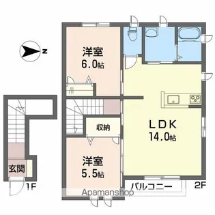 ブランシュール【2階】の間取り