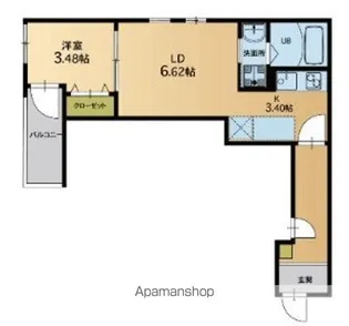 ウェリス東浜【103号室】の間取り