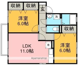 ウールクロッシェB【1階】の間取り