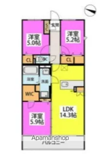 ソシア【308号室】の間取り