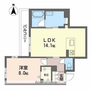 シャーメゾン 二口 パナⅩⅠ【3階】の間取り