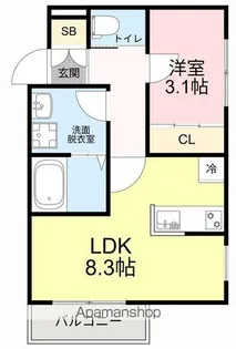 アプリーレ北仙台【2階】の間取り