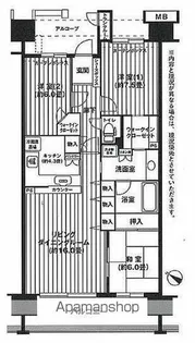 シティアB棟【3階】の間取り
