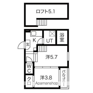 ハーモニーテラス城東町【102号室号室】の間取り