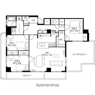 ホワイトパレス【6階】の間取り