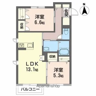 メゾンマスト盛南Ⅴ【1階】の間取り