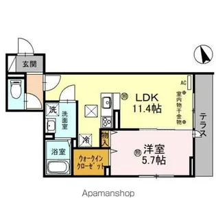 ANGE【102号室】の間取り