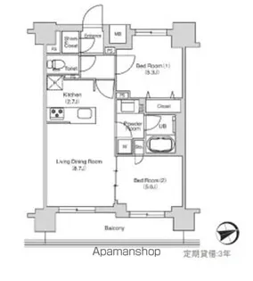 エミリブ鷺ノ宮【4階】の間取り