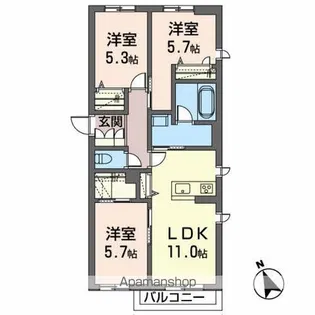 CANOPUS【203号室】の間取り