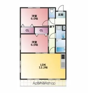 シャトーインTOKAI【3階】の間取り