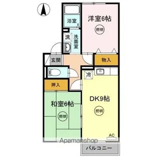 サンハイツ大麻A【2階】の間取り