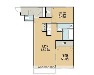グランメゾン沼ノ端【201号室】の間取り