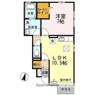 ローズコートミツギ【1階】の間取り