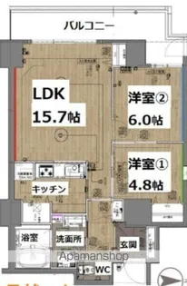 シティコート目黒2号棟【2階】の間取り
