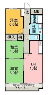 ヒルトップ藤ヶ丘【6階】の間取り