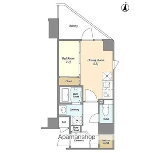 ラティエラ都立大学【3階】の間取り
