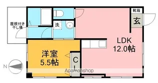 フラット愛宕【1階】の間取り