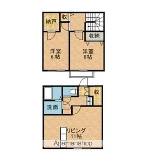 パルコートみかさ【8号室】の間取り