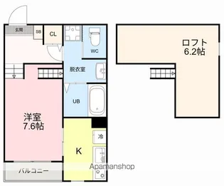 ハーモニーテラス萩野町Ⅱ【1階】の間取り