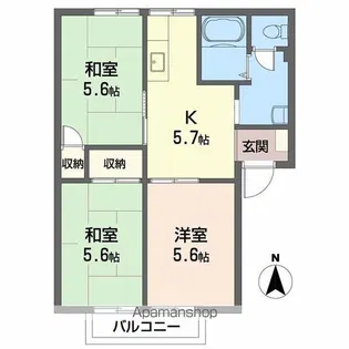 フレグランス雄新【202号室】の間取り