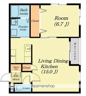 フローデリーⅠ【206号室】の間取り