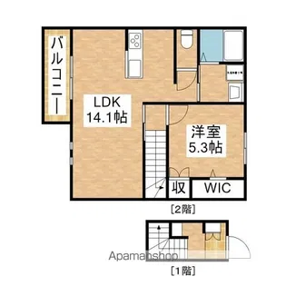 WOOD LOGIC SHOWA【2階】の間取り
