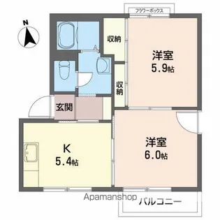 プチハウス花梨C【2階】の間取り
