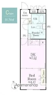 グローリオシェルト練馬桜台【2階】の間取り