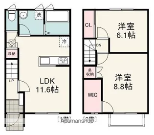 静岡県静岡市葵区竜南3丁目【テラスハウス】の間取り