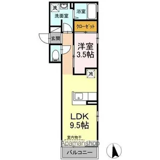東京都東大和市芋窪3丁目【アパート】の間取り