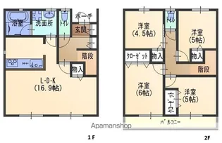 宮城県遠田郡美里町牛飼字御蔵場【一戸建】の間取り