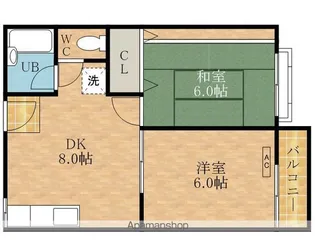 いづみハイツ【2階】の間取り