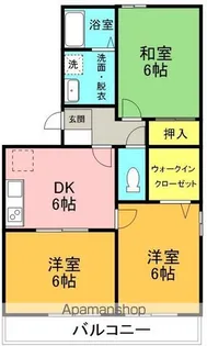 エイブルⅠ・Ⅱ【2-203号室】の間取り