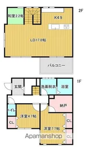 福岡県福岡市南区高木3丁目【一戸建】の間取り