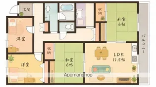 青山マンション【202号室】の間取り