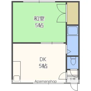 東札幌ハイツ A【2号室】の間取り