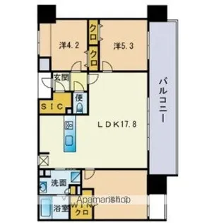 パティオスタイル照葉【7階】の間取り