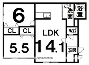 ジュネスメゾンエフ【2階】の間取り