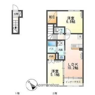 CRAISE(クレイズ)A【202号室】の間取り