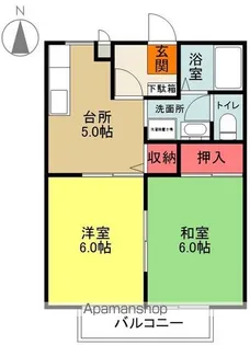 ベルサージュB【B201号室】の間取り