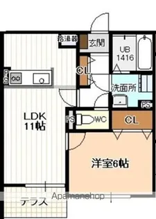 サンクラート【1階】の間取り