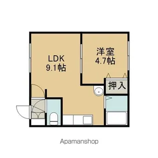 レインボーハウス二丈【202号室】の間取り