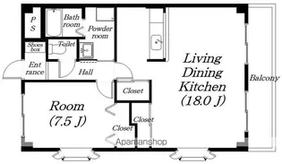 ヴィラプロスペリティ【2-D号室】の間取り
