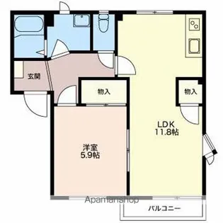 フレグランスウィンド【A102号室】の間取り