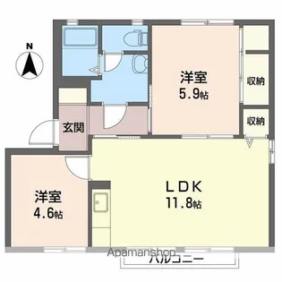 ボルトシティ熊取Ⅱ・Ⅲ【3101号室】の間取り