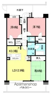 ペルル千葉中央【502号室】の間取り