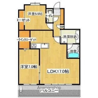ラ・カーサグランデ加治屋町【302号室】の間取り