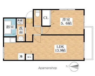 シャトル新町【2階】の間取り