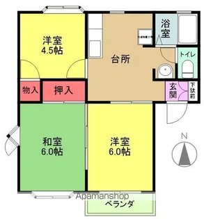 ユニオンシティ【A202号室】の間取り