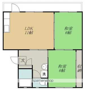 コーポアムール【204号室】の間取り